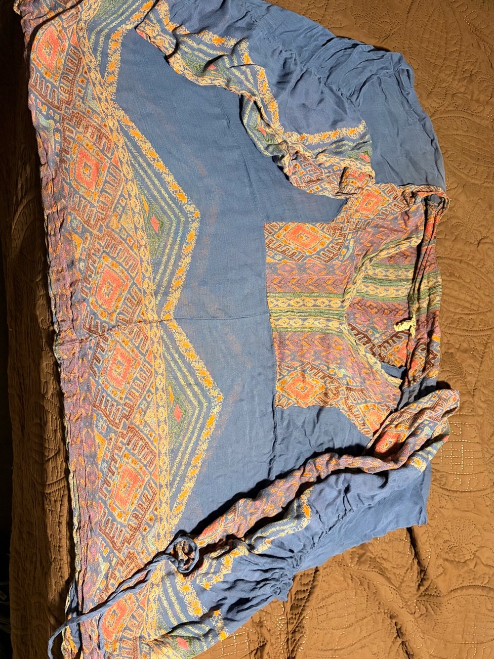Free People Blue Boho Tribal-Print Women's Swim Coverup